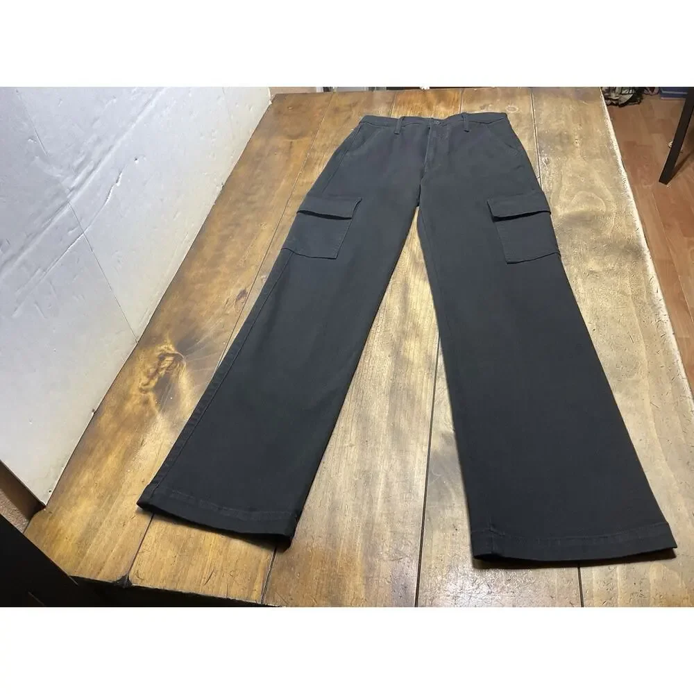 MOTHER Straight Up Rambler Cargo Skimp Pitch Jeans Black Size 27